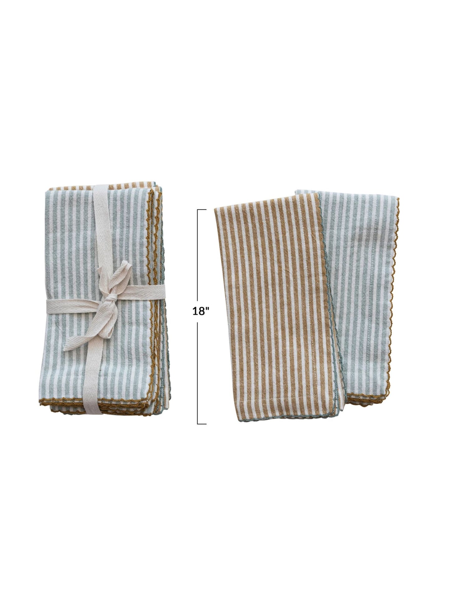 Square Cotton Napkins With Stripes
