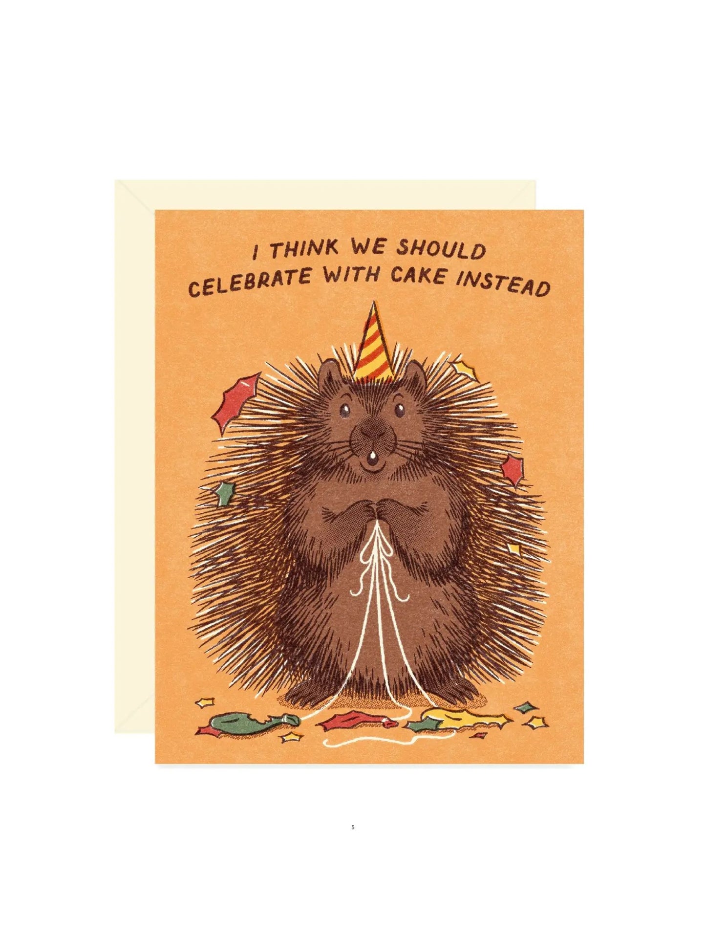 Porcupine Birthday Cake Card
