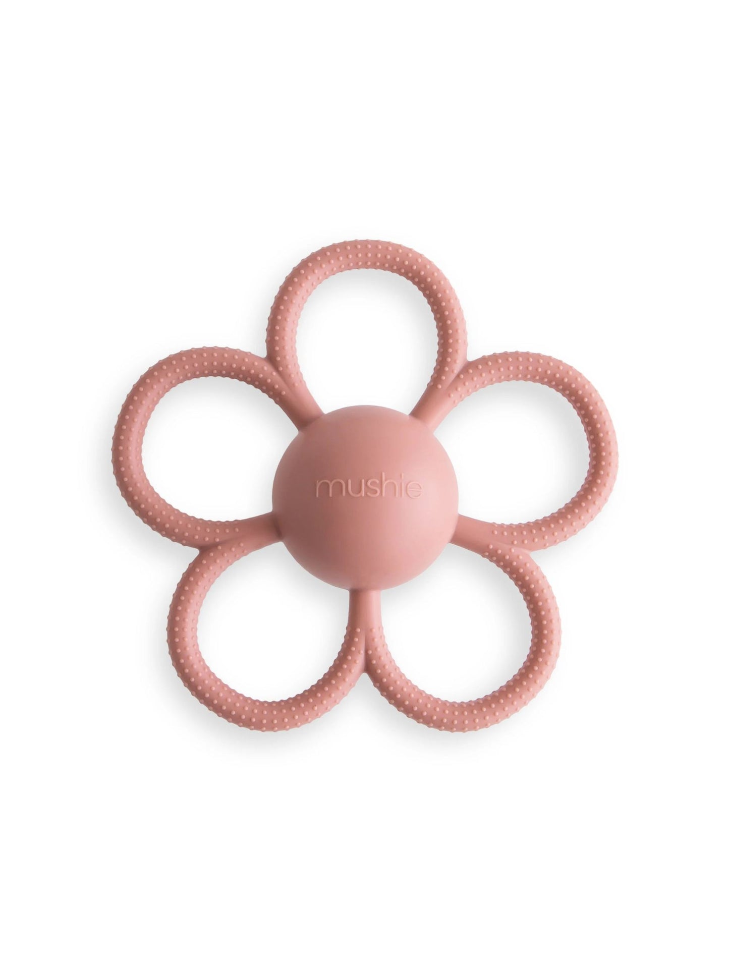 Daisy Rattle Teether - Dusty Rose