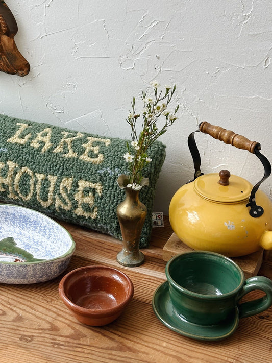 Vintage Brass Vase with Wavy Detail