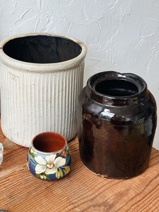 Vintage Medium Brown Crock - Pick Up Only