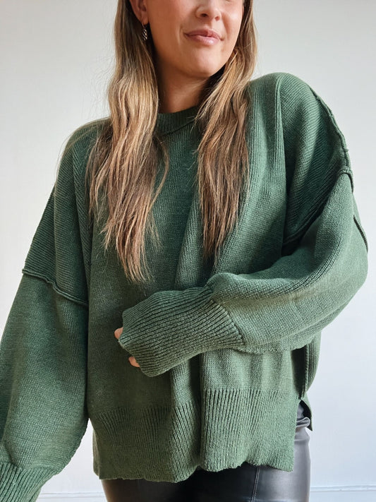 Olive Oversized Pullover Sweater