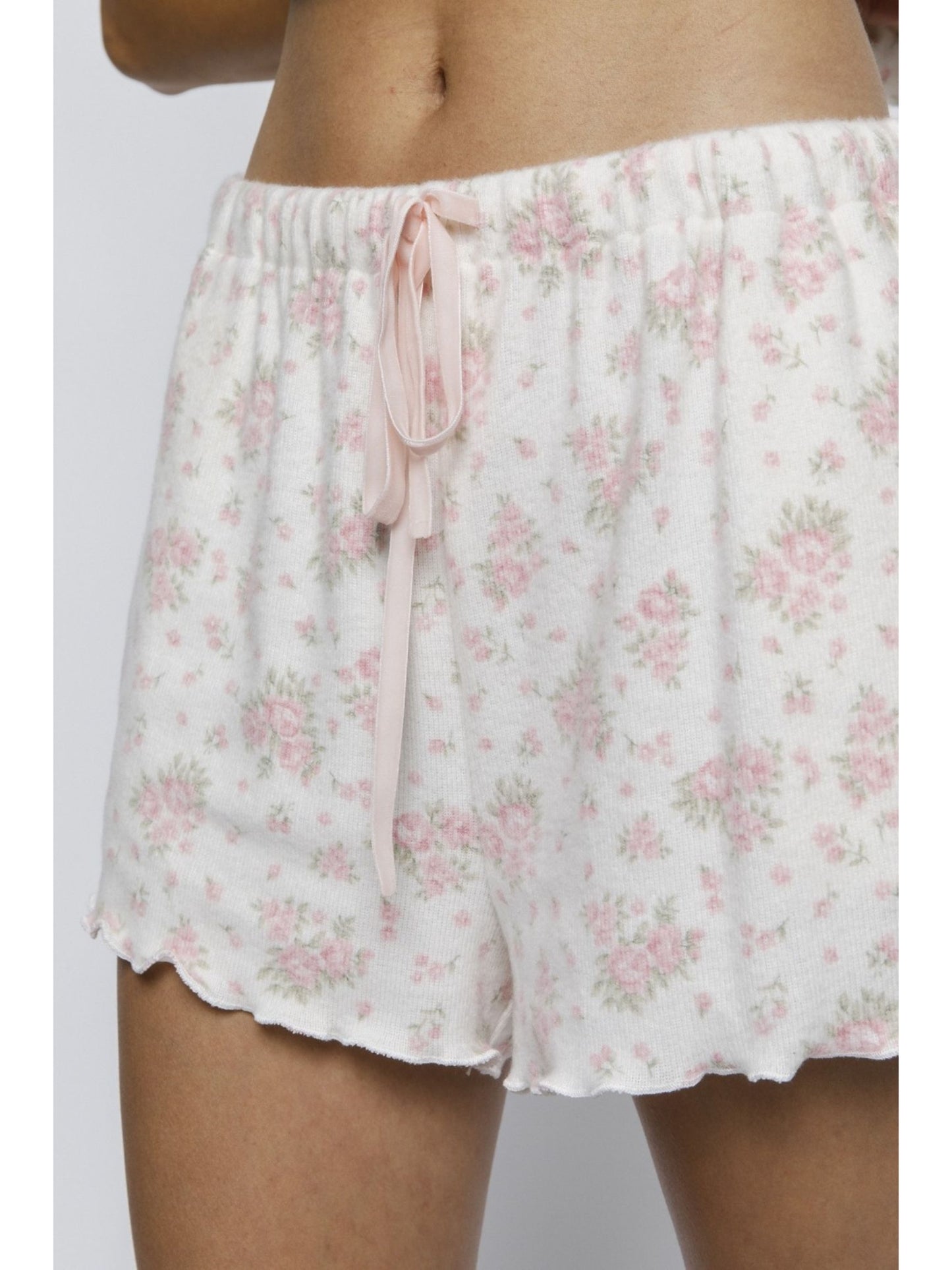 Rose Bouquet Ribbed Shorts