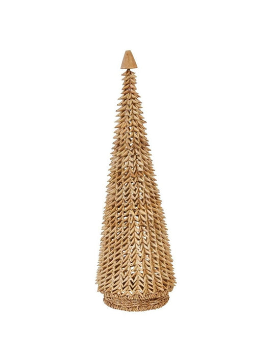 Hand-Woven Buri Palm Cone Tree w/ Wood Bead (Pick Up Only)