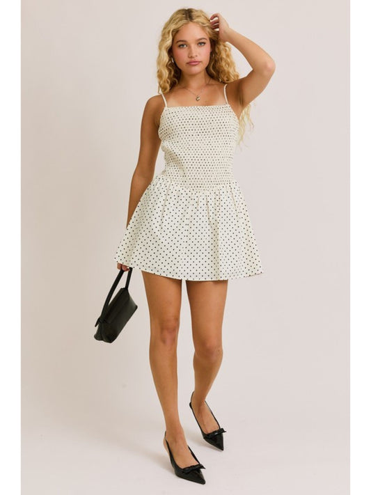 Amara Smocked Polka Dot Dress