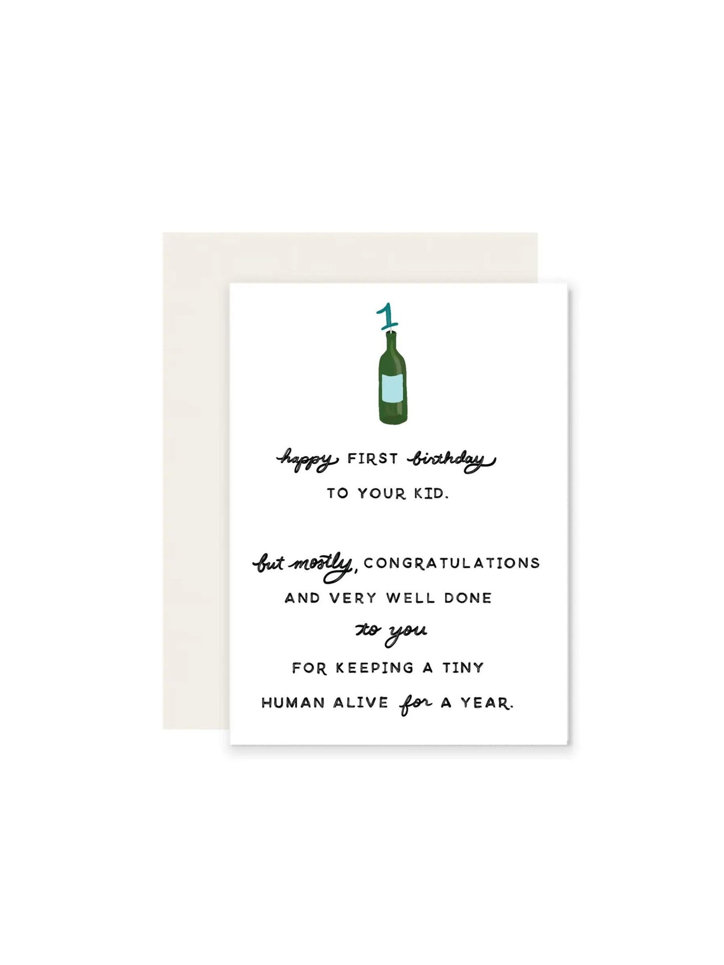 First Birthday Wine Birthday Card For Baby and Mom