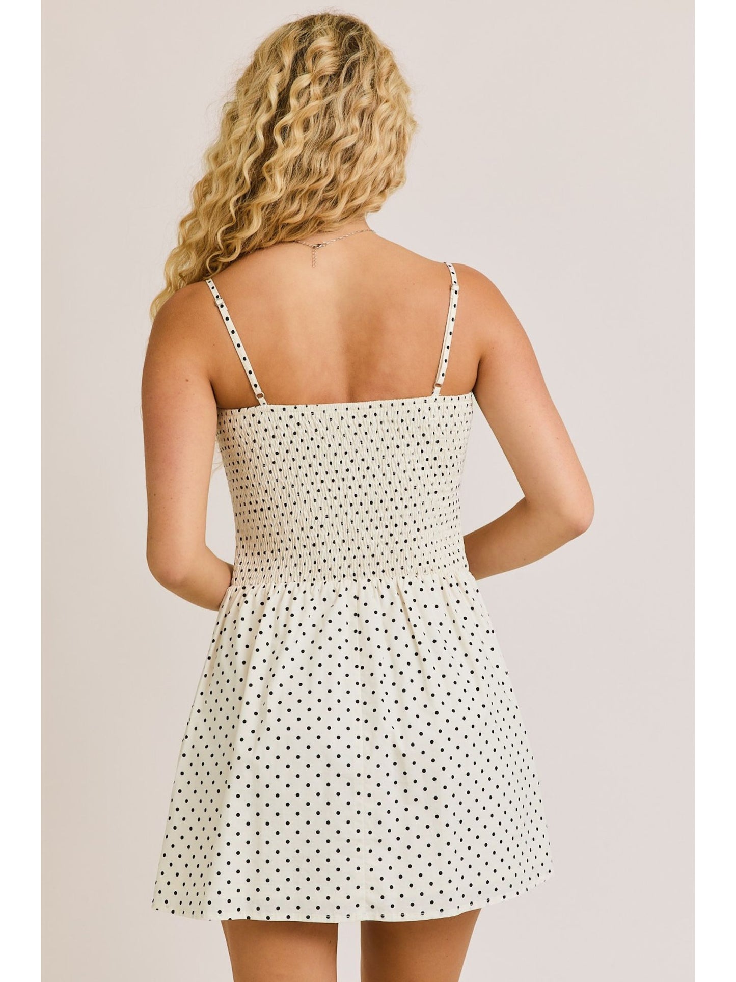 Amara Smocked Polka Dot Dress