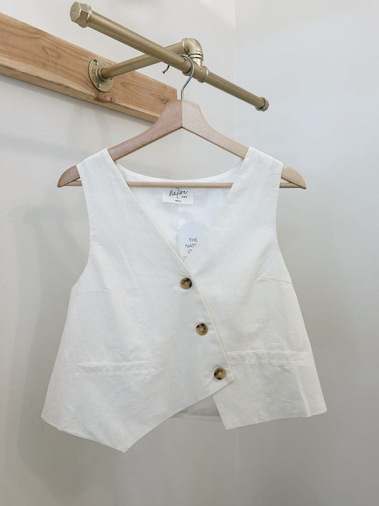 Rossana Linen Asymmetrical Vest