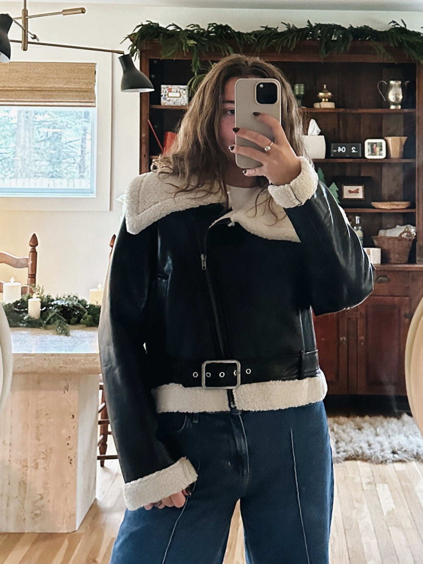 Shearling Lining Moto Jacket