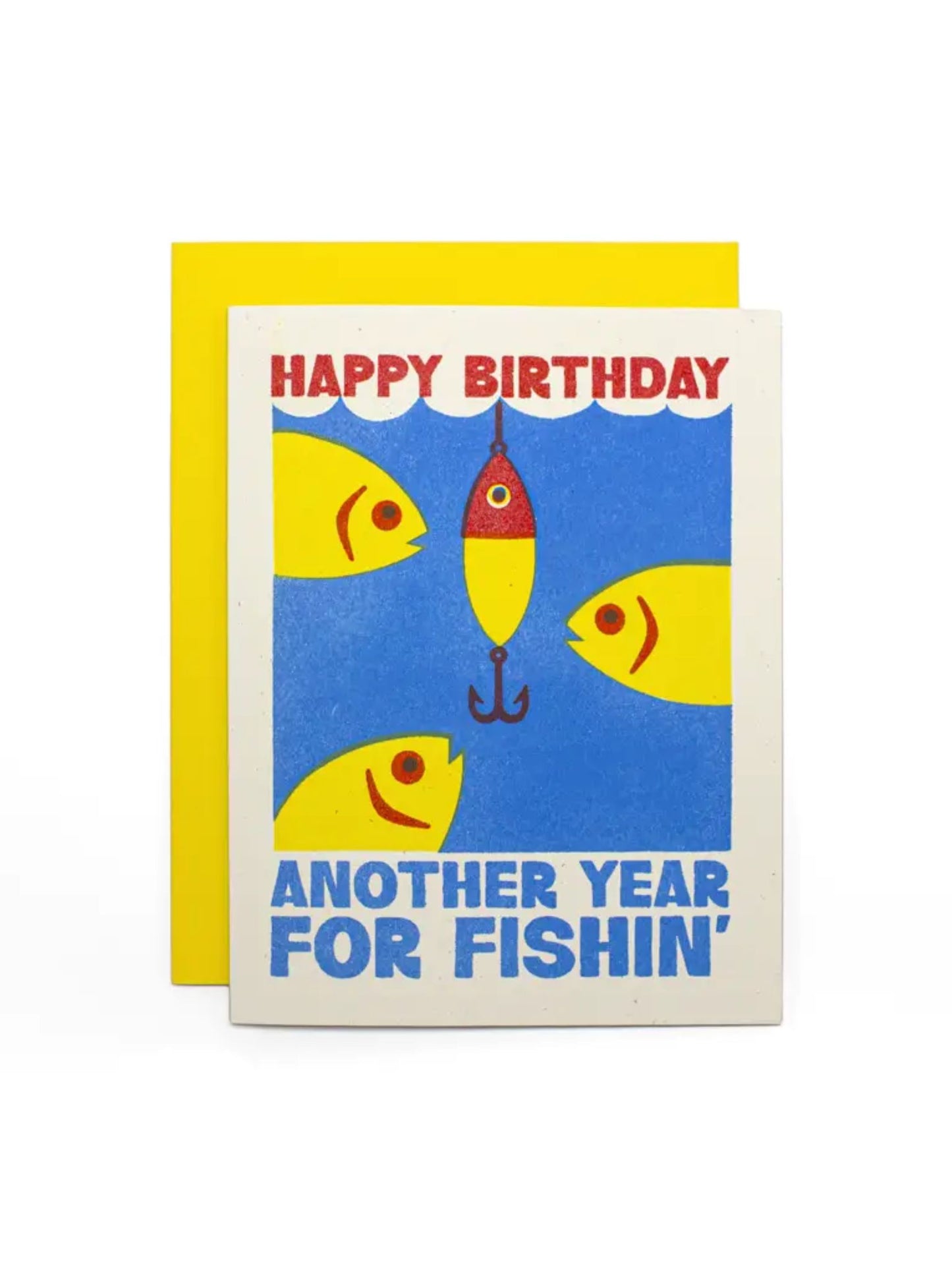 Happy Fishin' Birthday Risograph Card