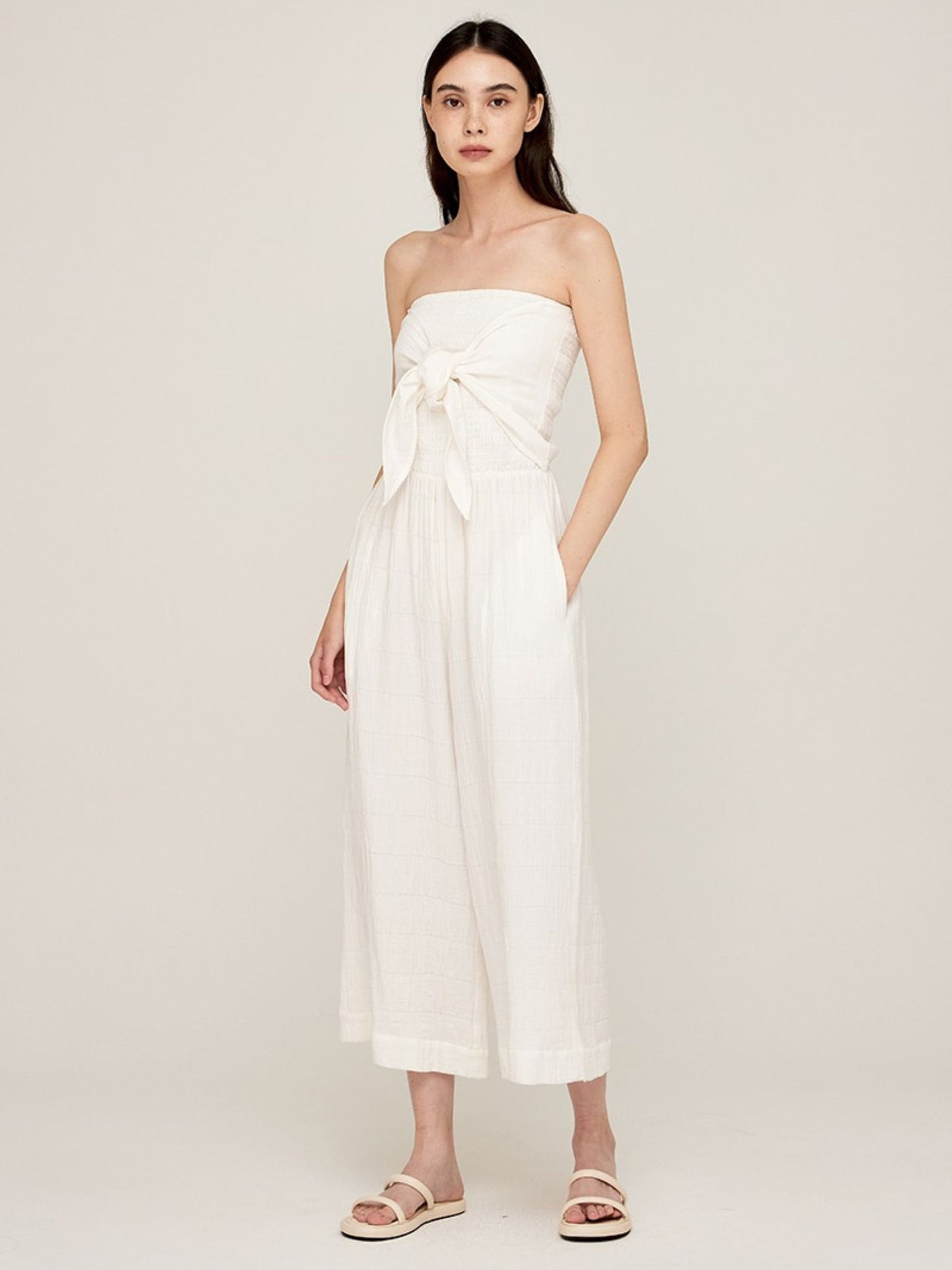 Sasha White Gauze Jumpsuit