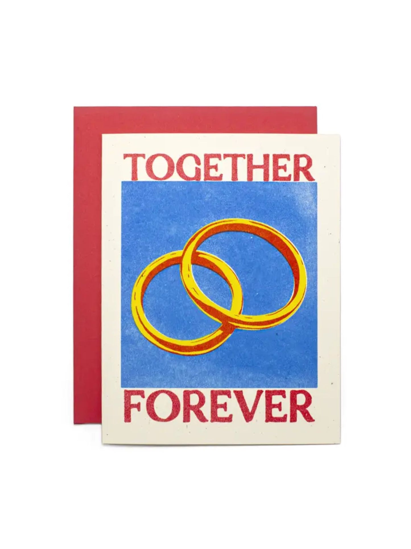 Together Forever Rings Risograph Card