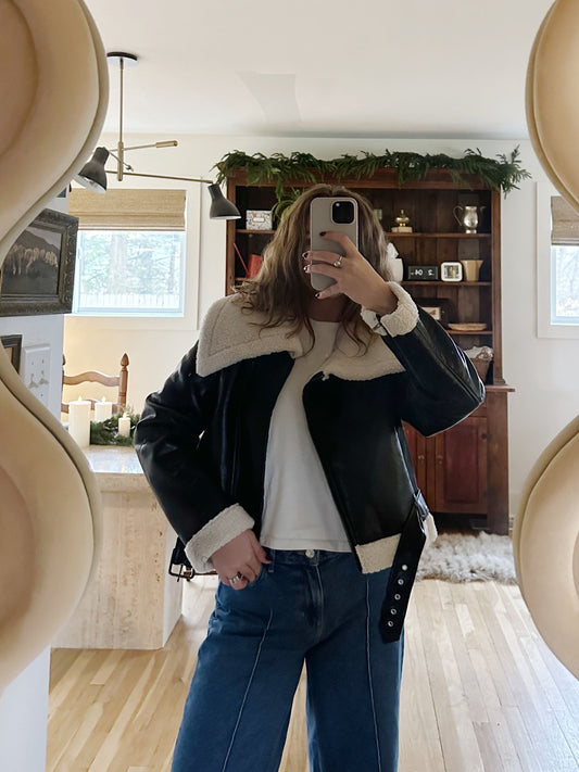 Shearling Lining Moto Jacket