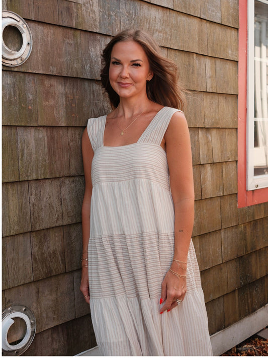 Cotton Stripe Maxi Dress