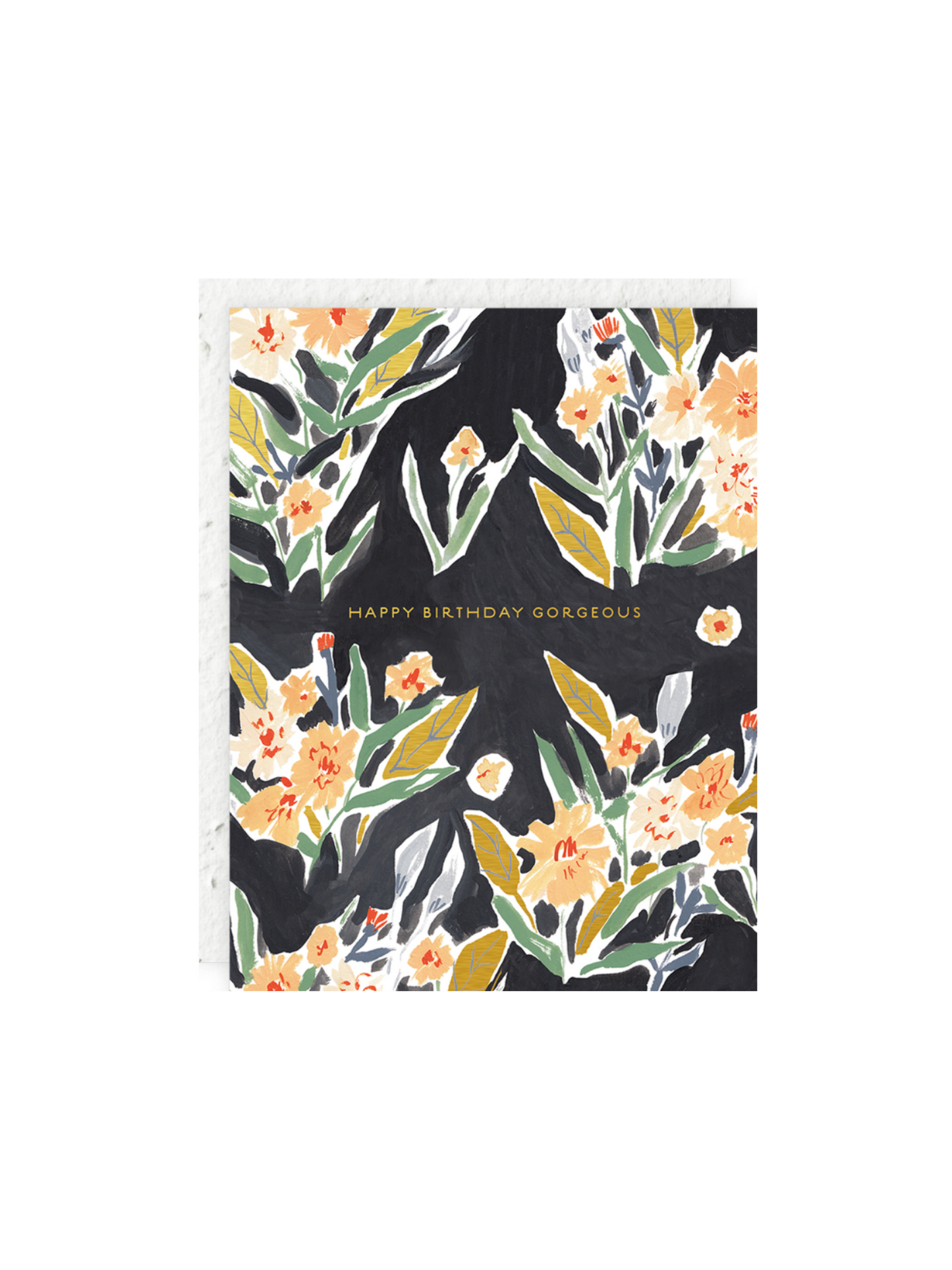Black Floral Card
