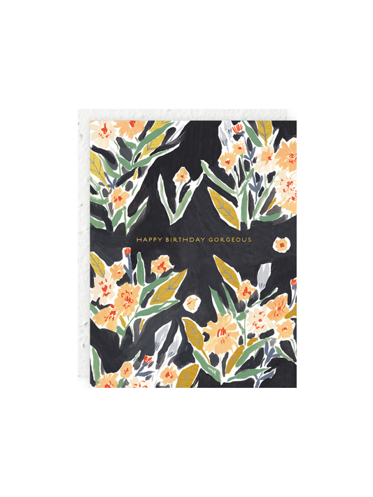 Black Floral Card