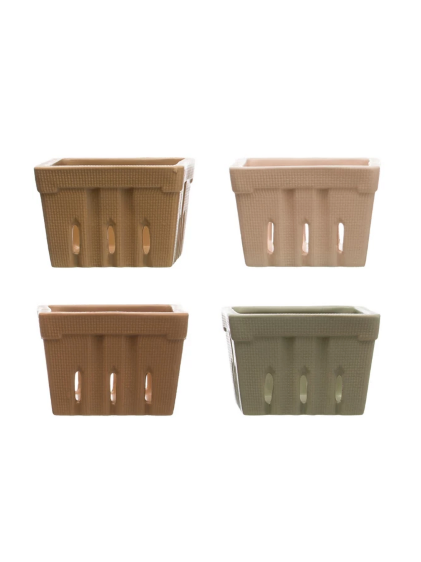 Textured Stoneware Berry Baskets