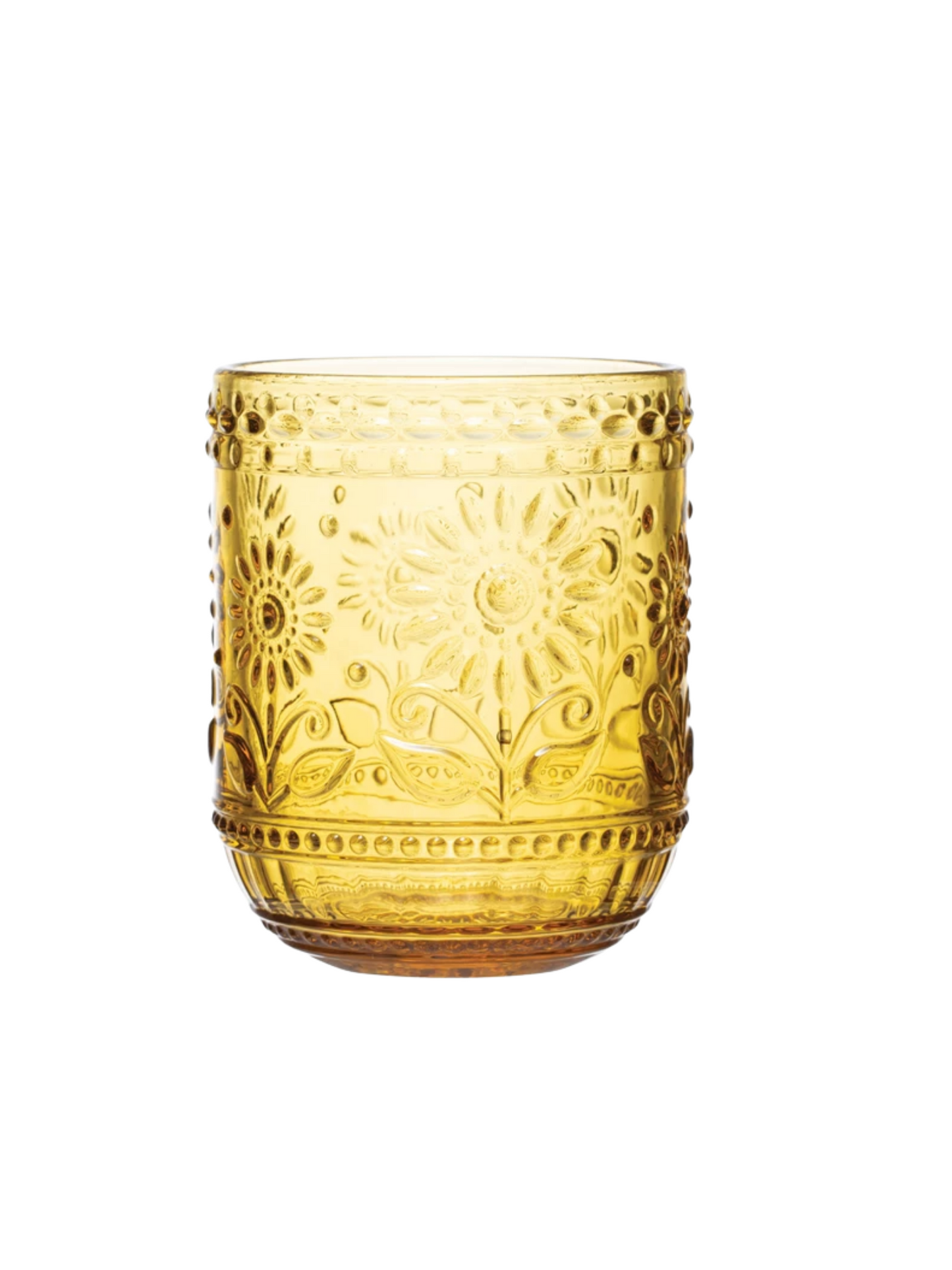 Embossed Drinking Glass - Amber