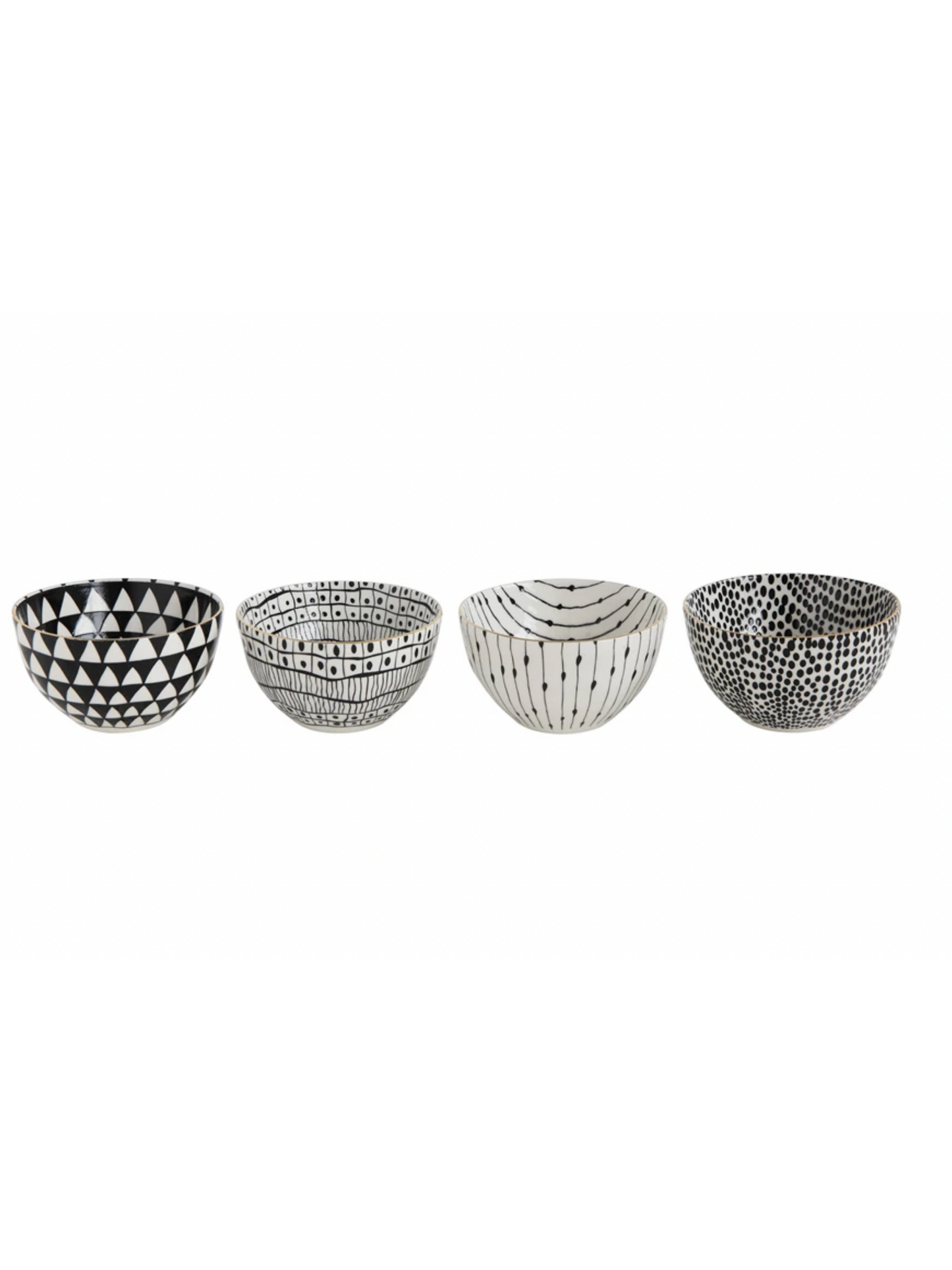 Black Patterned Bowl Set of 4