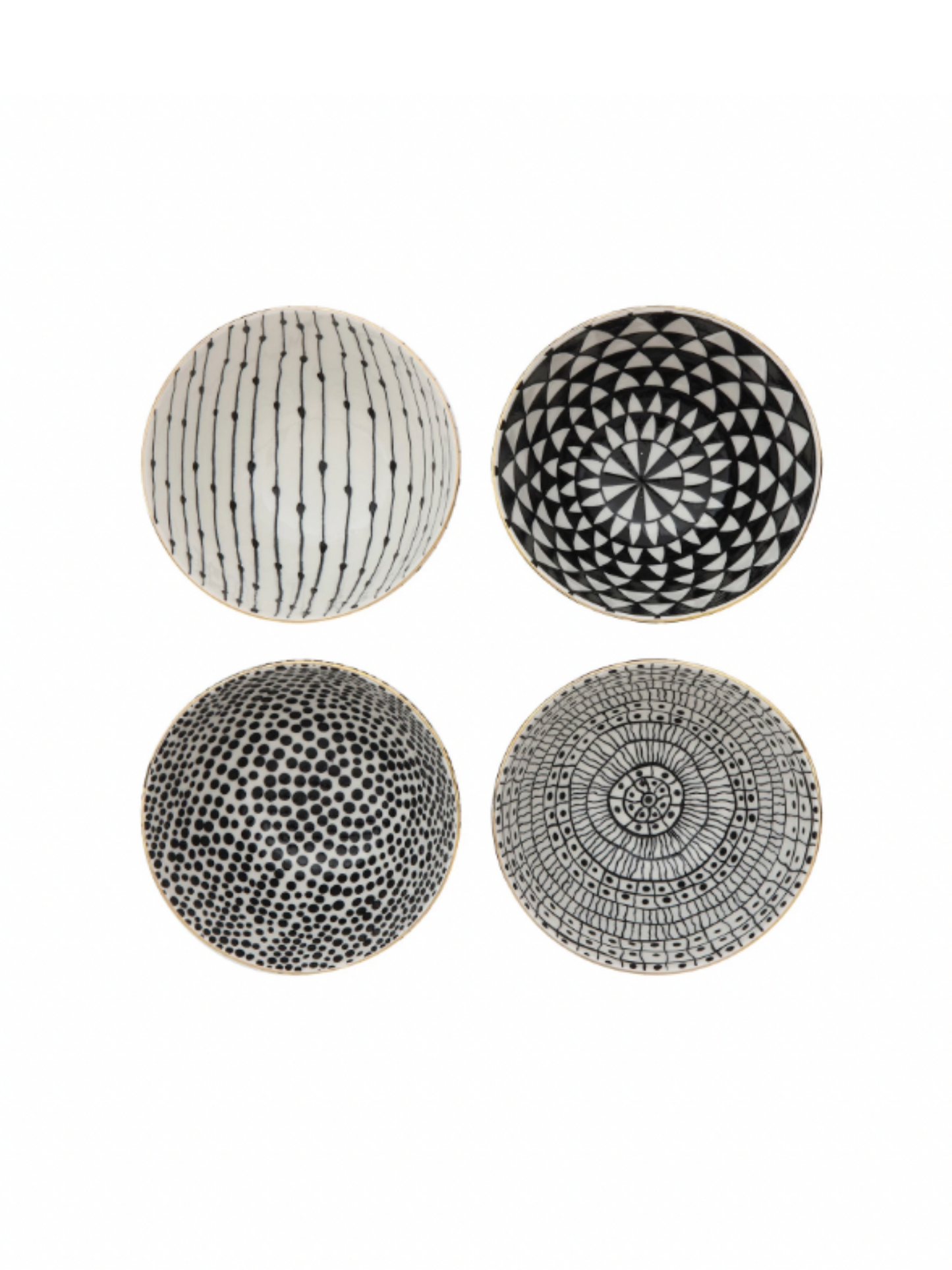 Black Patterned Bowl Set of 4