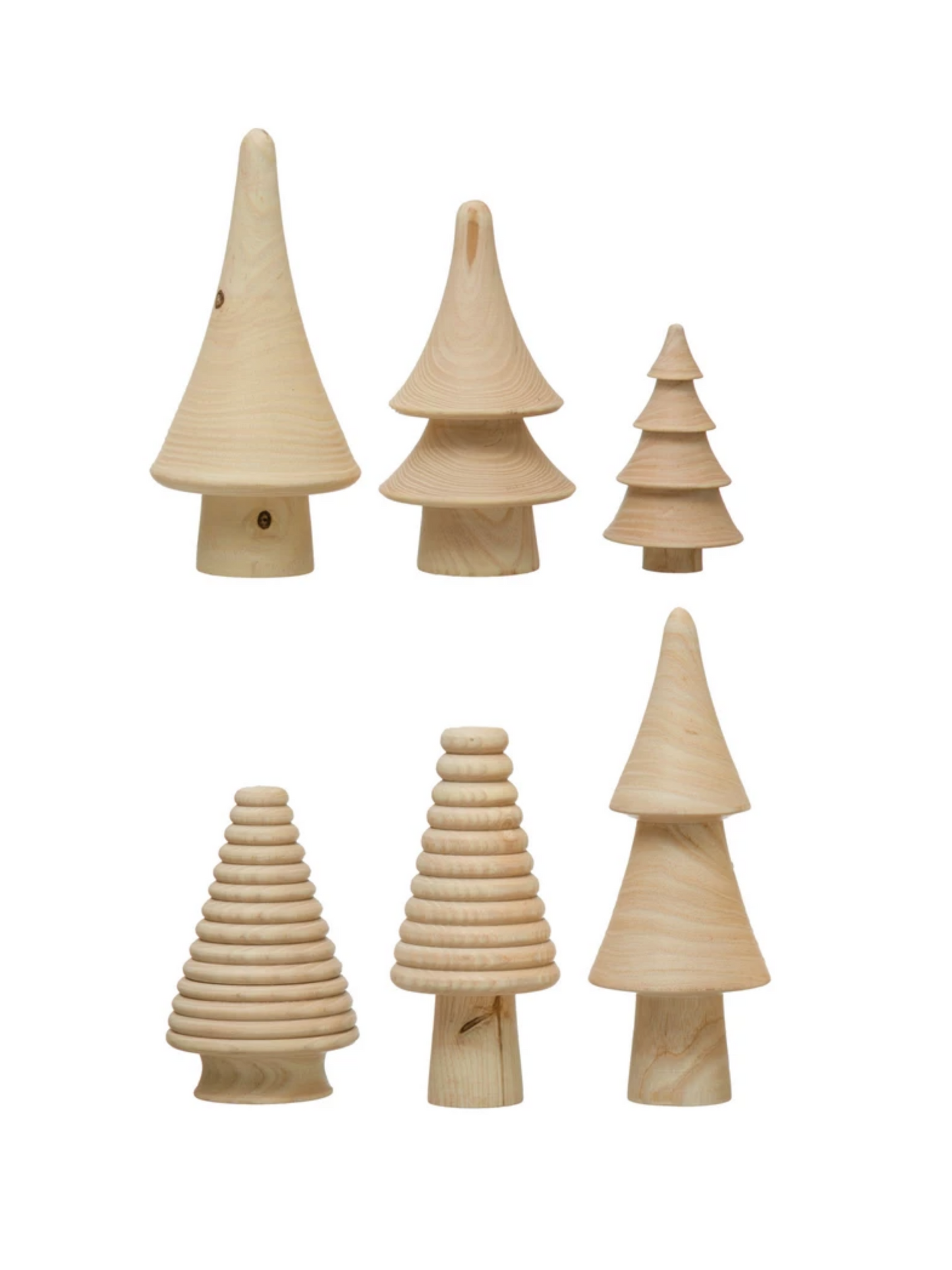 Wood Trees - Set of 6