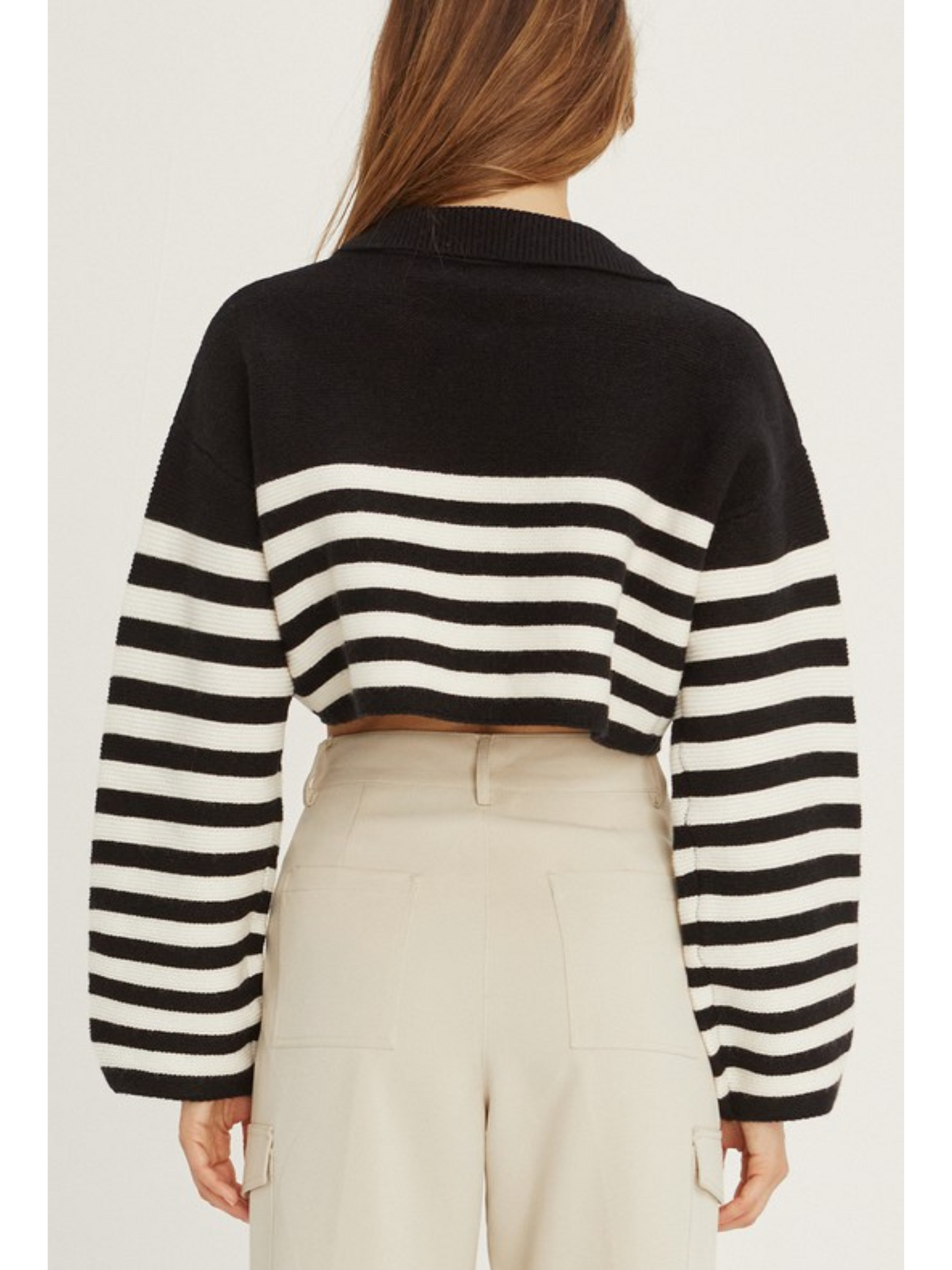 Corbin Striped Polo Knit Top