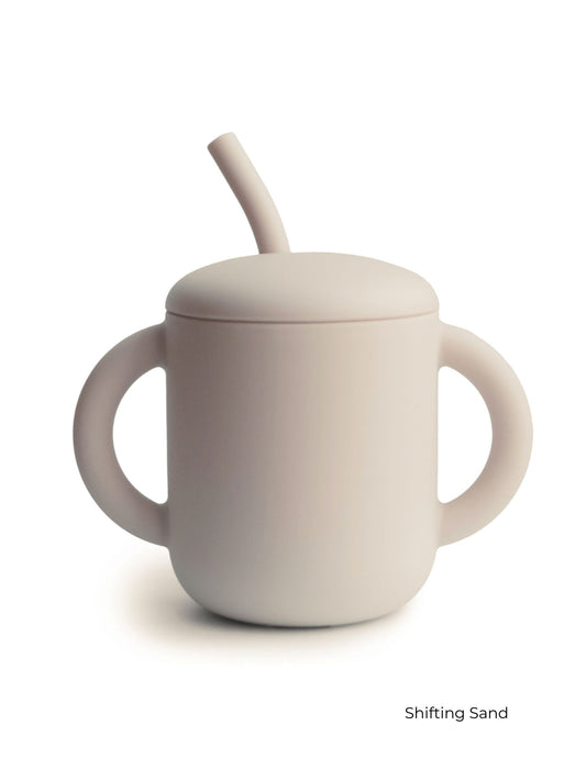 Silicone Training Cup + Straw - Multiple Colors