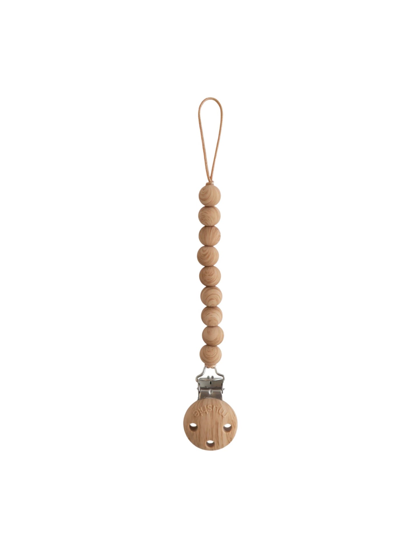 Silicon Pacifier Clip - Faux Wood