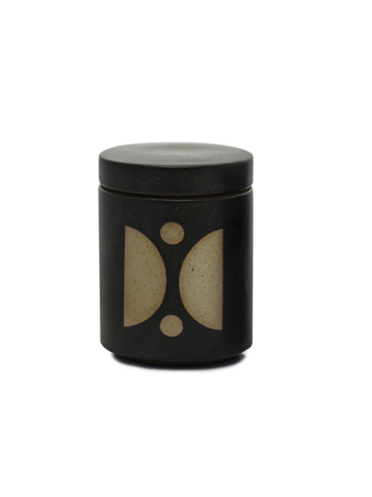12oz. Black Glazed w/ Lid - Palo Santo Suede
