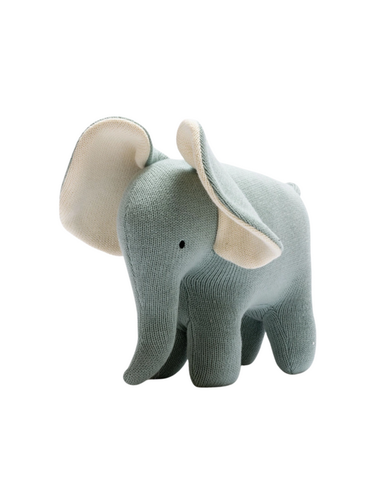 Large Organic Cotton Teal Elephant Plush Toy