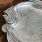 Vintage Polished Pewter Fish Serving Dish