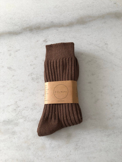 Ribbed Cotton High Socks - Neutral