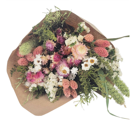 Pink Strawflower Love Floral Bouquet - Pick Up Only
