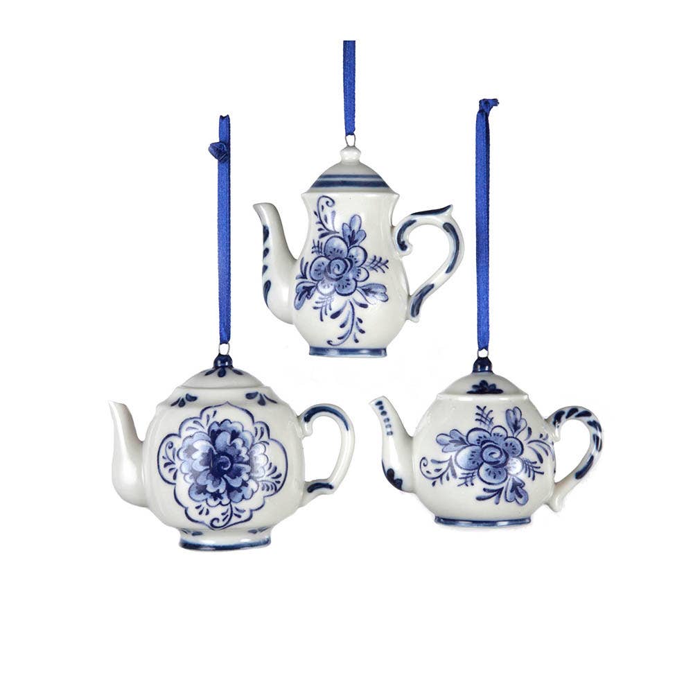 Porcelain Delft Blue Teapot Ornament