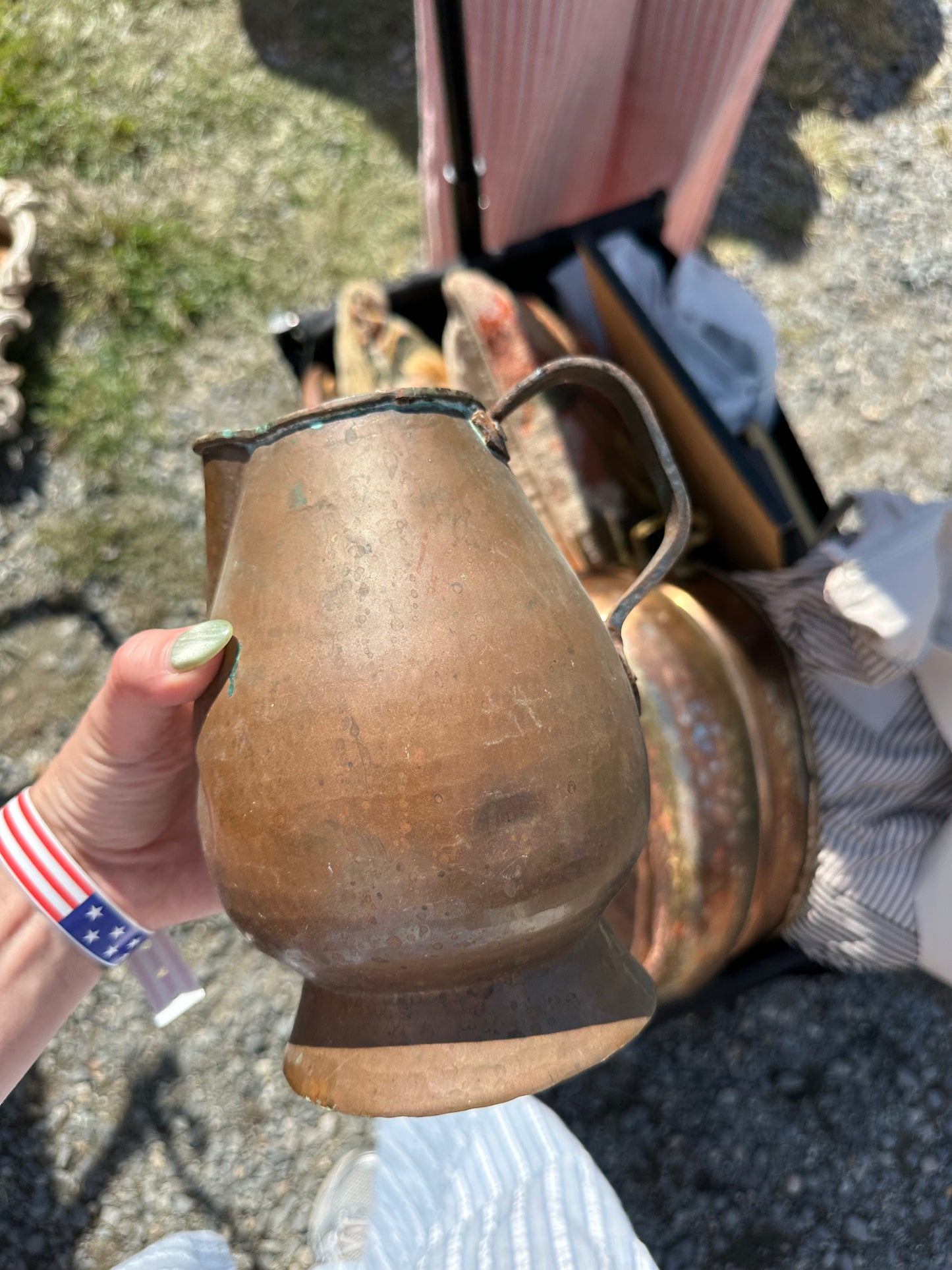 Vintage Patina Copper Pitcher