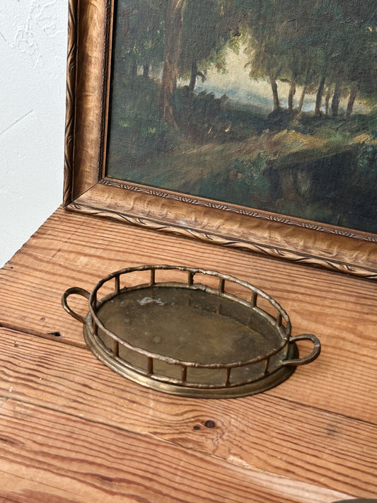 Vintage Brass Rimmed Tray