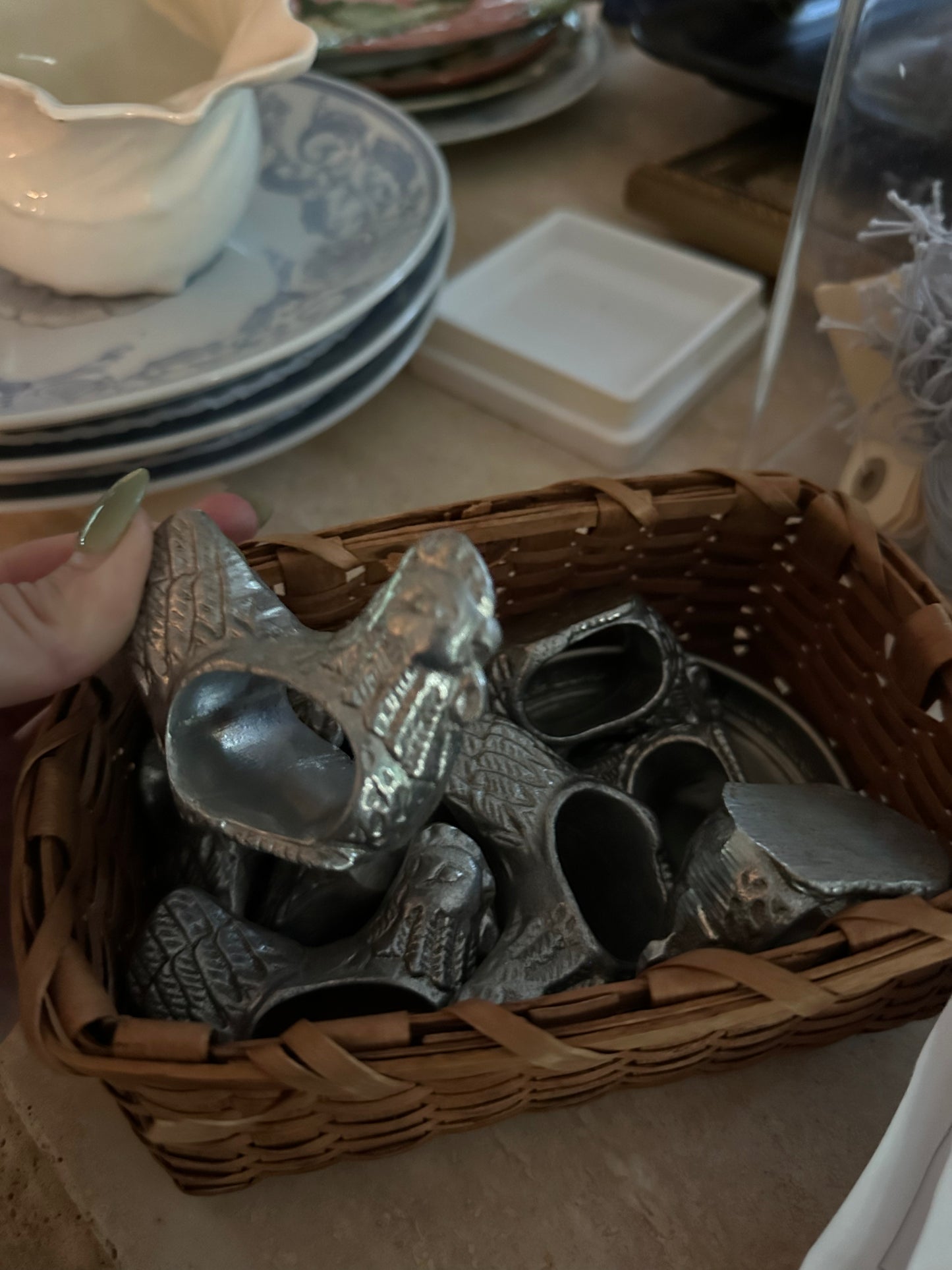 Vintage Chicken Napkin Rings - Set of 8