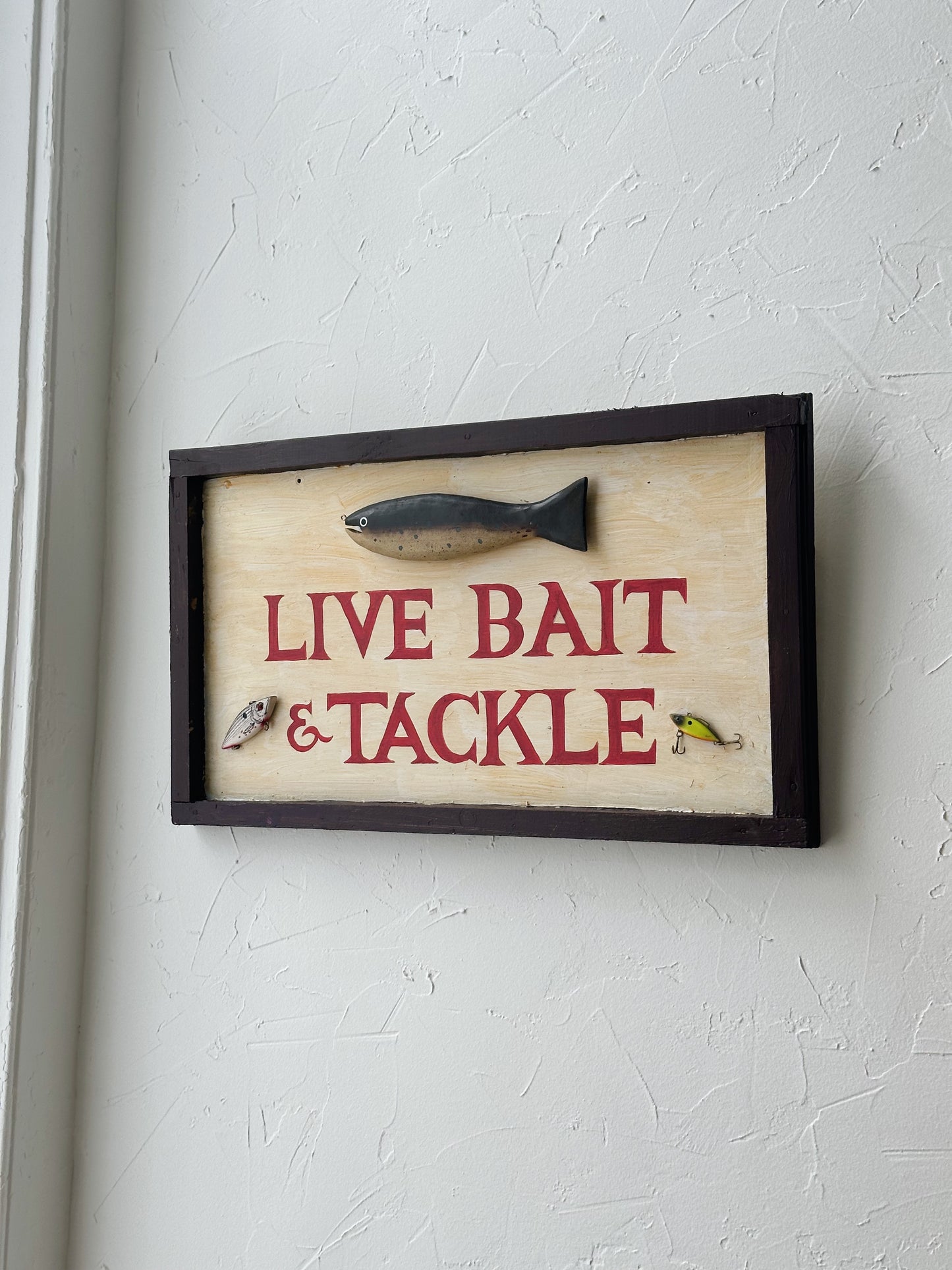 Vintage Handpainted Live Bait Sign - Pick Up Only