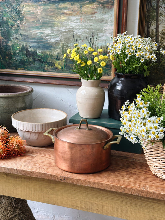 Vintage Copper Pot with Lid