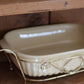 Vintage Casserole Dish w/ Brass Stand