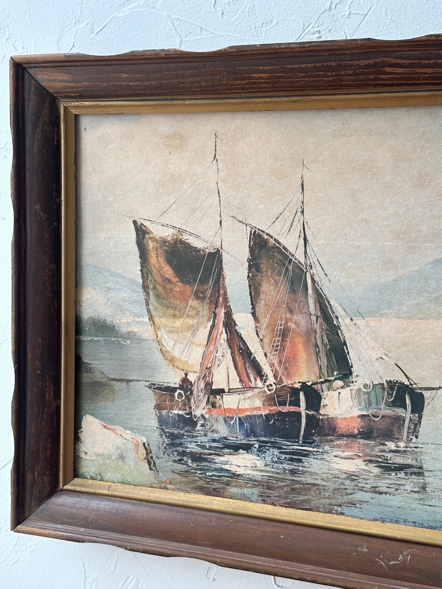 Vintage Sail Boat Picture - Pick Up Only