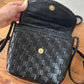 Vintage Black Woven Leather Purse