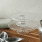 Vintage Glass Cake Plate with Scalloped Edge