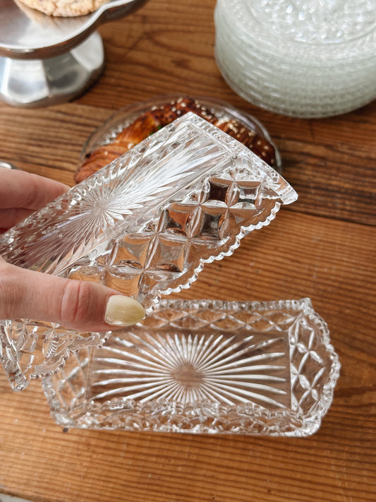 Vintage Glass Butter Dish