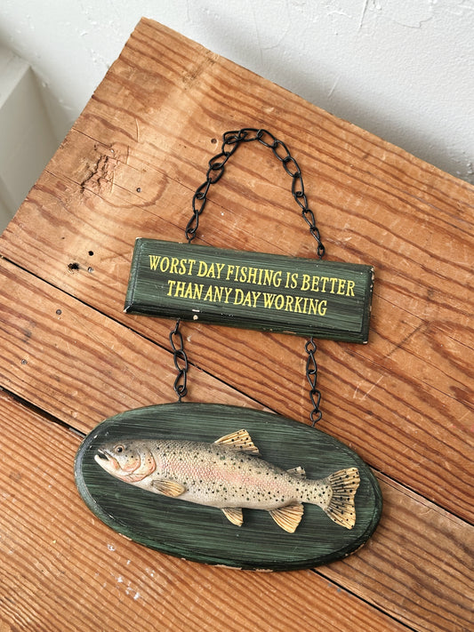 Vintage Fishing Wall Hanging