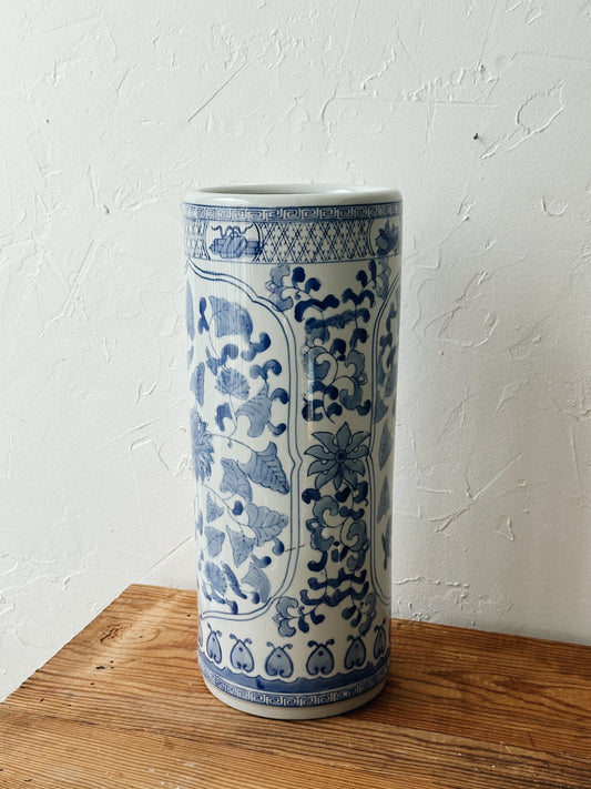 Vintage Tall Blue Vase