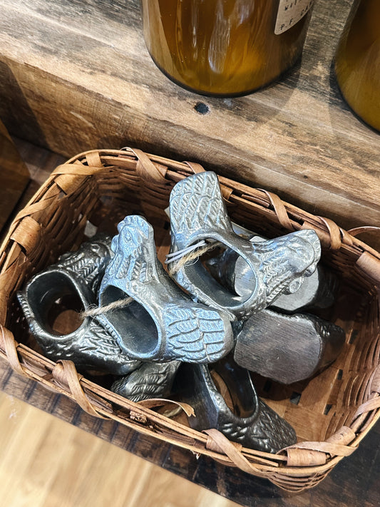 Vintage Chicken Napkin Rings - Set of 8