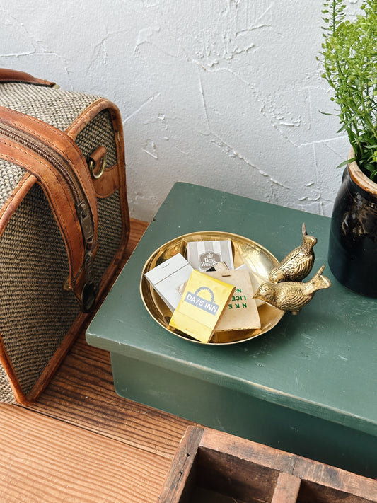 Vintage Double Bird Brass Tray
