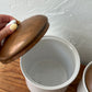 Vintage Ceramic Canister Set w/ Copper Lids