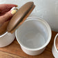 Vintage Ceramic Canister Set w/ Copper Lids